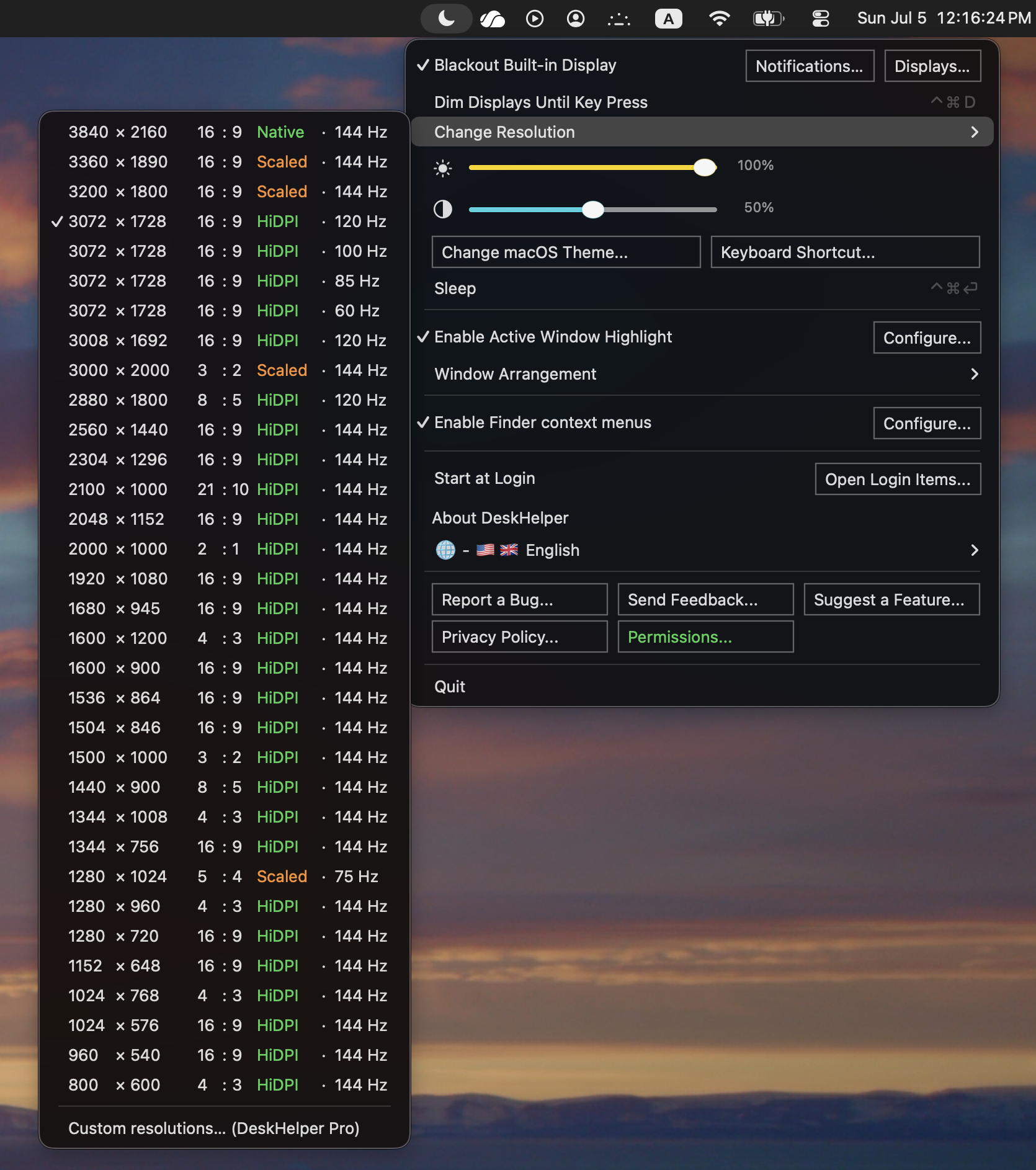 Display modes