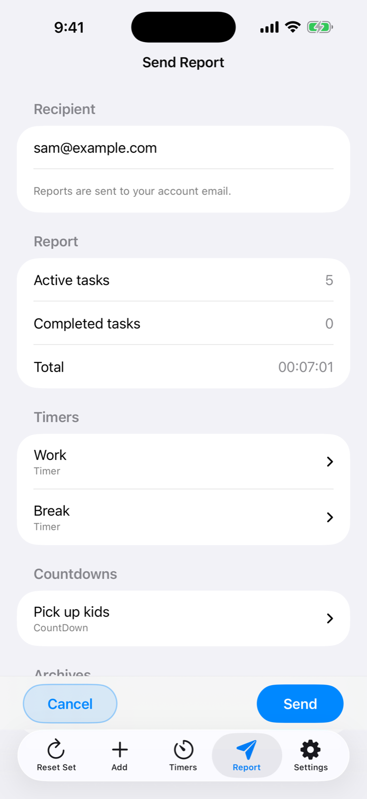 Flexible Timers iPhone screenshot